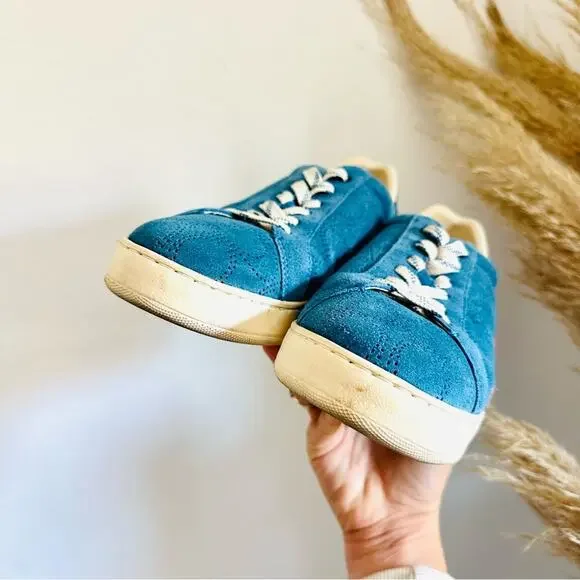 COACH Cobalt Blue White Perforated Logo Suede Clip C Mens Low Top Sneakers 8.5 - Picture 9 of 15